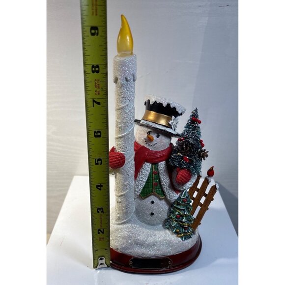 Thomas Kinkade Illuminated Snowman Holiday Cheer Numbered 9.25" Candle Cardinal - Picture 13 of 13